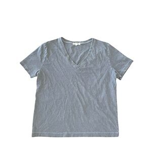 Alex Mill Washed Gray Charcoal Cotton Non Toxic V-Neck Tee Shirt Large